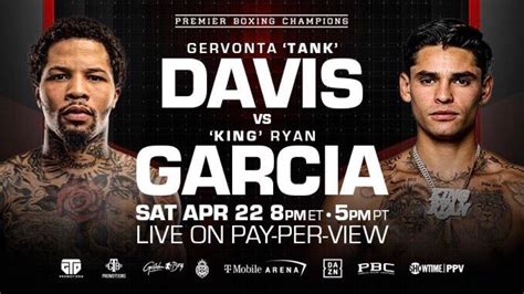 what time is ryan garcia vs tank|Gervonta Davis vs. Ryan Garcia fight start time: Live。